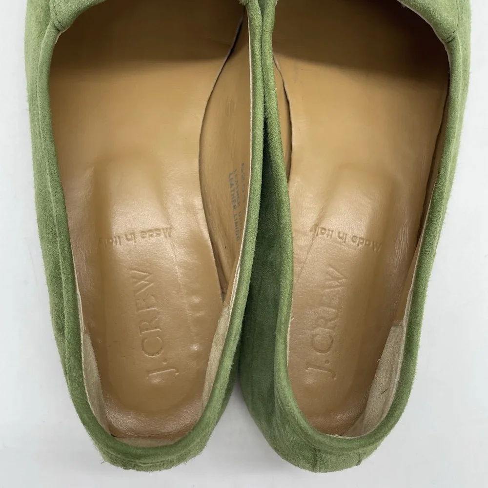 J. Crew Green Suede Tassel Loafers